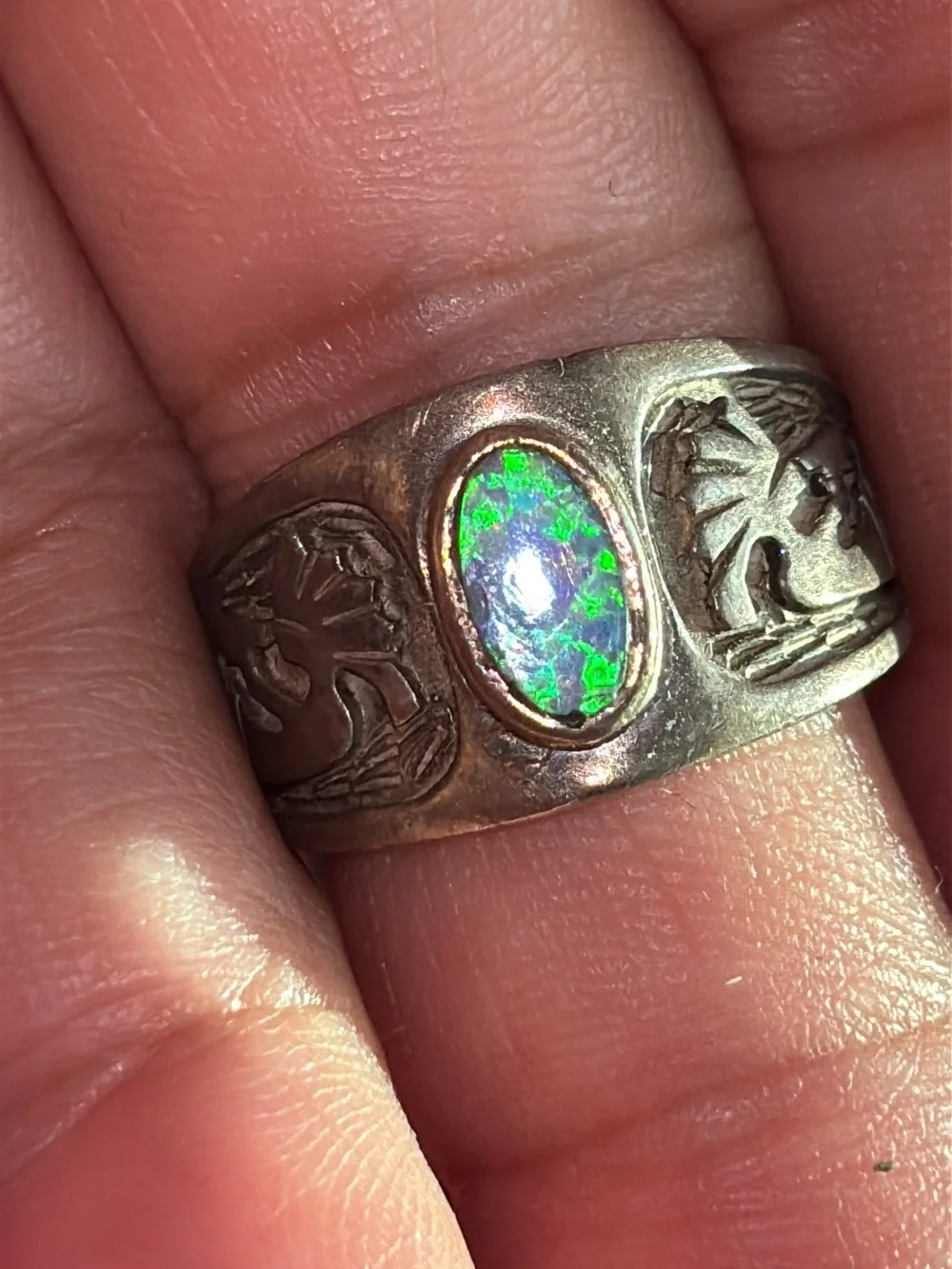 Julios Burbank Sterling Silver Ring Opal